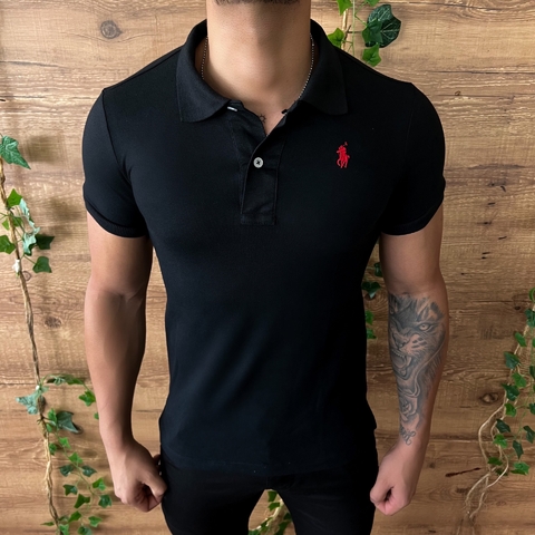 CAMISA GOLA POLO RALPH LAUREN - PRETA BASIC