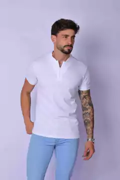 CAMISA GOLA PADRE ZÍPER - BRANCA - EleganceOutlet