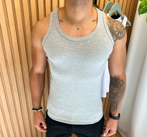 REGATA BASIC CANELADA - CINZA