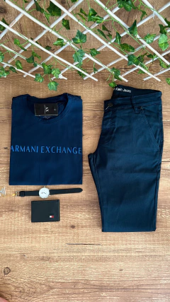 CALÇA SARJA ALFAIATARIA CALVIN KLEIN JEANS - AZUL MARINHO - comprar online