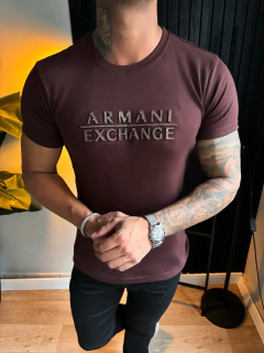 CAMISETA ARMANI EXCHANGE BRILHOSA - MARROM