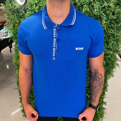 CAMISA GOLA POLO HUGO BOSS DETALHES NA GOLA NEW - AZUL BIC