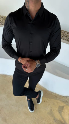 CAMISA SOCIAL FIBRA DE BAMBU SLIM - PRETA na internet