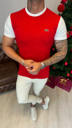 CAMISETA LACOSTE BICOLOR - VERMELHA - comprar online
