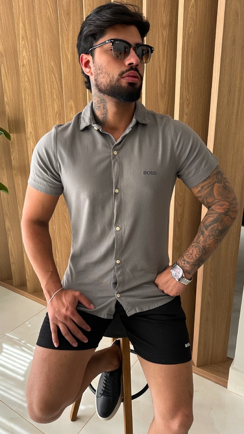 CAMISA MANGA CURTA LINHO BOSS - CHUMBO - comprar online