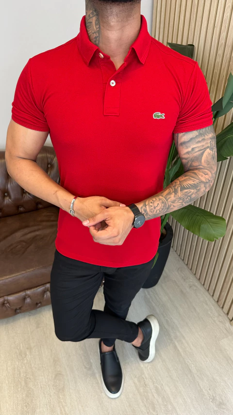 CAMISA GOLA POLO LACOSTE - VERMELHA - comprar online