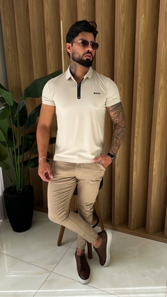 GOLA POLO BOSS ZIPER PREMIUM - NUDE - EleganceOutlet