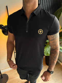 GOLA POLO VERSACE ZIPER PREMIUM - PRETA - comprar online