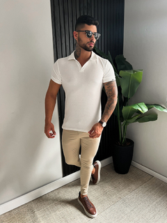 GOLA POLO TEXTURIZADA PREMIUM - BRANCA - loja online