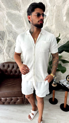 CAMISA MANGA CURTA LV TRICOT PREMIUM - OFF WHITE na internet