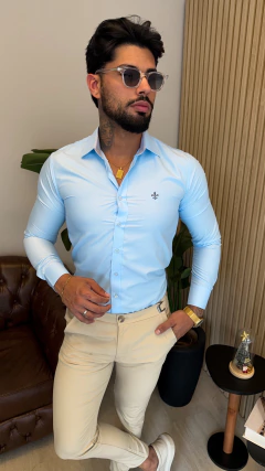 CAMISA SOCIAL DUDALINA - AZUL CLARA - loja online