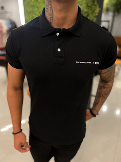 CAMISA GOLA POLO PORSCHE BOSS - PRETA