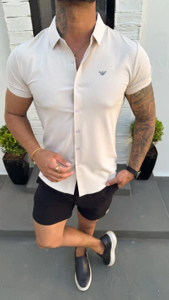 CAMISA MANGA CURTA ARMANI TEXTURIZADA PREMIUM - NUDE na internet