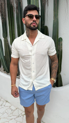 CAMISA SOCIAL MANGA CURTA TEXTURIZADA PREMIUM - OFF WHITE