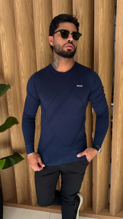 SUÉTER EM LÃ BOSS - AZUL MARINHO - loja online