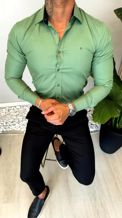 CAMISA SOCIAL MANGA LONGA ARAMIS - VERDE na internet
