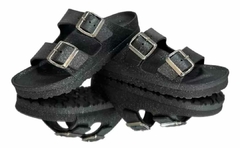 Chancla Birk War Negra Glitter en internet