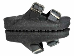 Chancla Birk War Negra Glitter - Bunker Shoes