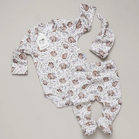 TAO | Ajuar con BODY 3 piezas estampado