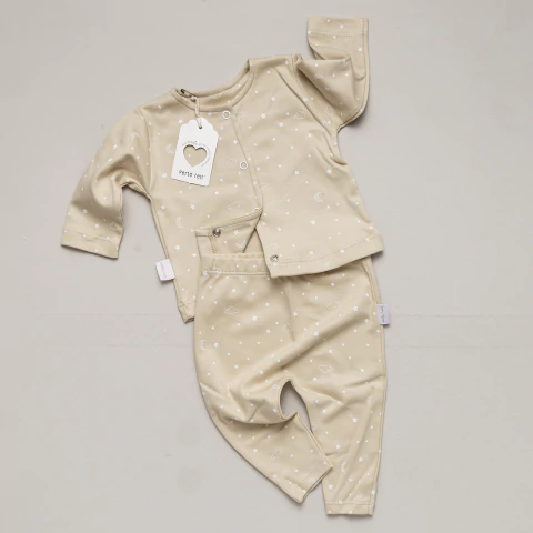 CIELO BEIGE | Camperita + babucha de algodón - comprar online