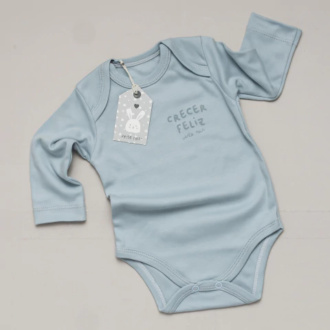 "Crecer feliz" | Body estampado PLOMIZO
