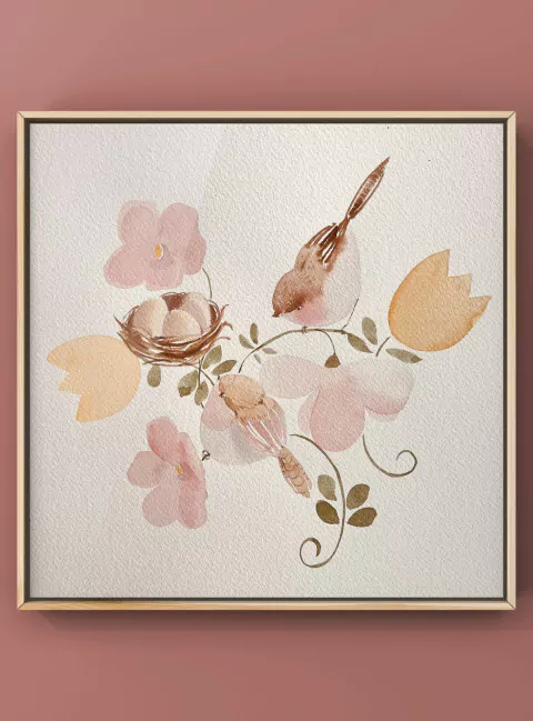 Bordados - Família de passarinhos