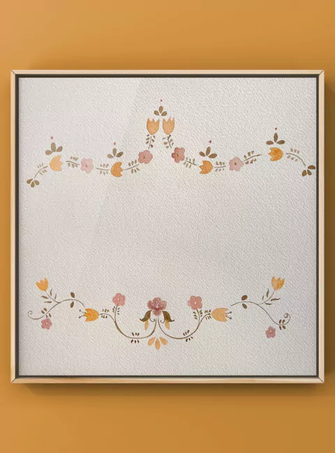 Bordados - Porta de maternidade tulipas e adorno