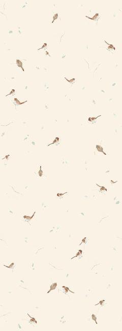 Papel de Parede - Pardais azul - ABE STUDIO CRIATIVO