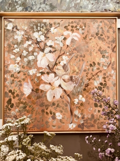 Quadro "pássaros alaranjados"
