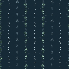 Papel de Parede Linhas de plantas - azul escuro - comprar online