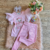 Conjunto Blusa Manga Curta E Legging Rosa Claro Kukiê