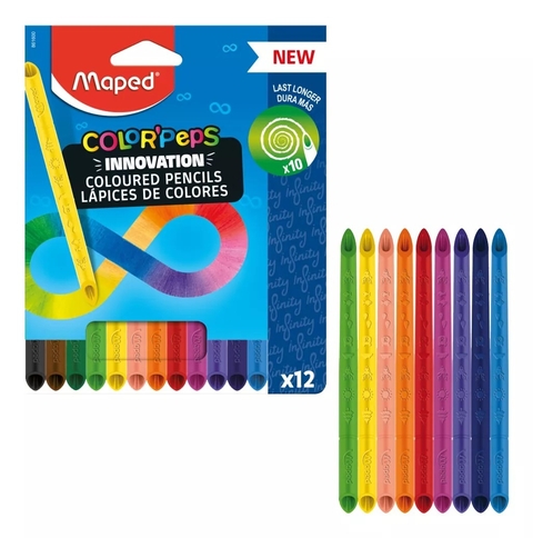 Lapices de Colores - Infinity Maped - 12 unidades - No necesita sacarle punta! - comprar online