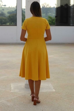 Midi Scuba Crepe com Zíper Frontal Dourado - MSZ - loja online