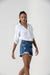 Short Jeans Escuro Desfiado