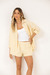 Short Linho Listrado Amarelo - BLD Jeans