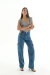 Calça Wide Leg Jeans Cargo
