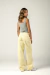 Calça Wide Leg Amarelo Manteiga - BLD Jeans