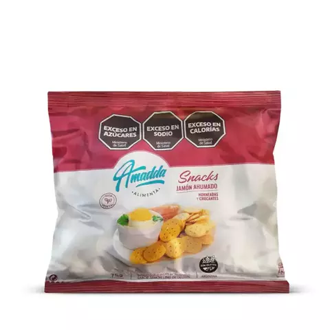 PACK x 3 Galletitas Crackers Jamón Ahumado AMADDA x 75g Celinda Alimentos sin TACC