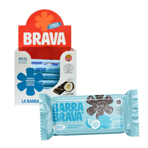 Barrita Choco Coco y Nuez - Barra Brava caja x 12u Celinda Alimentos sin TACC