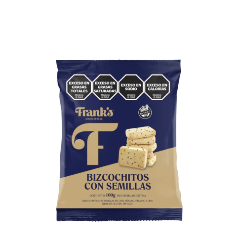Bizcochitos salados con Semillas FRANKS x 100g Celinda Alimentos sin TACC