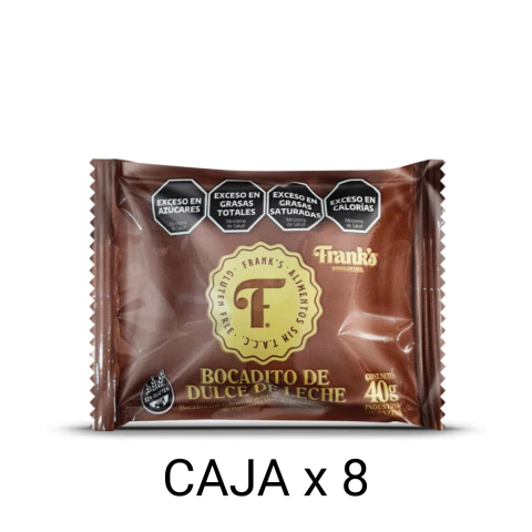 Bocadito de Dulce de Leche y Chocolate FRANKS Caja x 8u Celinda Alimentos sin TACC