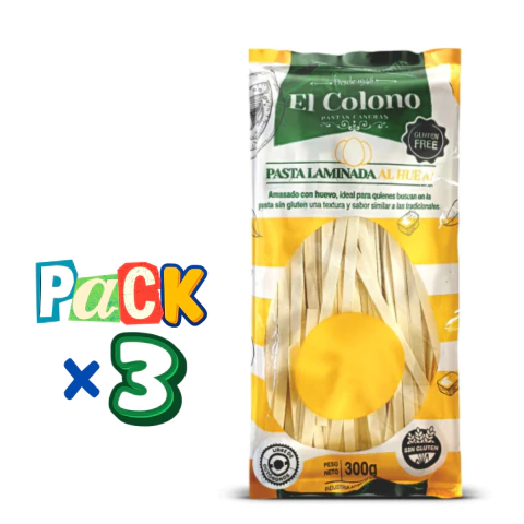 PACK x 3 Cintas Laminadas al Huevo - El Colono x 300g Celinda Alimentos sin TACC