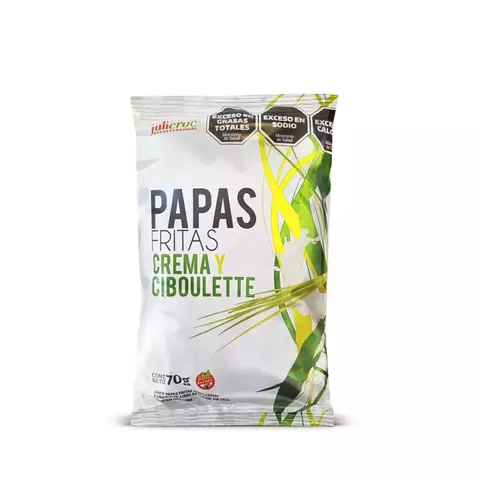 Papas Fritas sabor Queso Ciboulette Julicroc x 70g Celinda Alimentos sin TACC