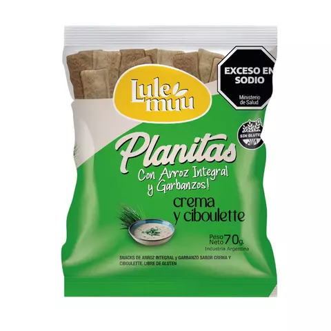 Planitas Lulemmu sabor Crema y Ciboulette x 70g Celinda Alimentos sin TACC