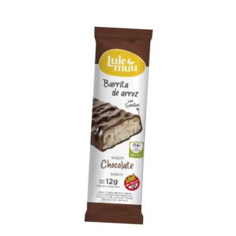 Barrita de Arroz Chocolate Negro LULEMUU caja x 20u Celinda Alimentos sin TACC