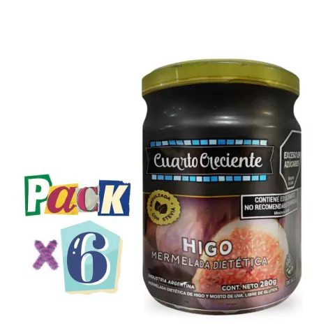 PACK x 6 Mermeladas de Higos c/stevia Cuarto Creciente x 300g Celinda Alimentos sin TACC