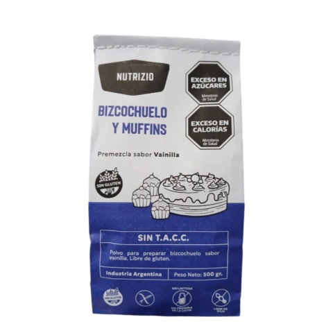 Premezcla Tortas y Muffins SIN LACTOSA Nutrizio x 500g Celinda Alimentos sin TACC
