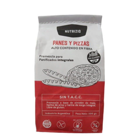 Premezcla Pan Pizza SIN LACTOSA Nutrizio x 500g Celinda Alimentos sin TACC