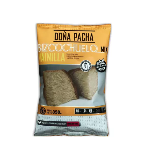 Premezcla Bizcochuelo de Vainilla Doña Pacha x 350g Celinda Alimentos sin TACC