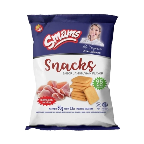 Snacks Horneados Smams Sabor Jamon x 80g Celinda Alimentos sin TACC